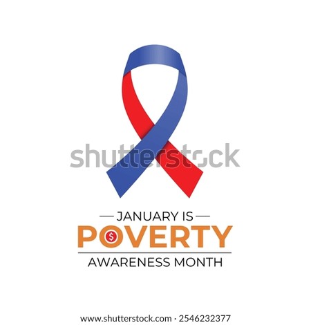 Vector graphic of Poverty Awareness Month observed on every January. Design for cards, prints, social media, poster, flyer and background design template.