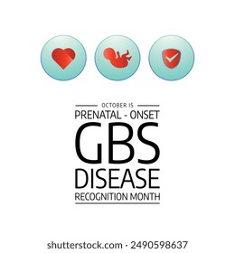 Gráfico de Vector del mes de reconocimiento de la enfermedad de inicio prenatal GBS ideal para la celebración del mes de reconocimiento de la enfermedad de inicio prenatal GBS.