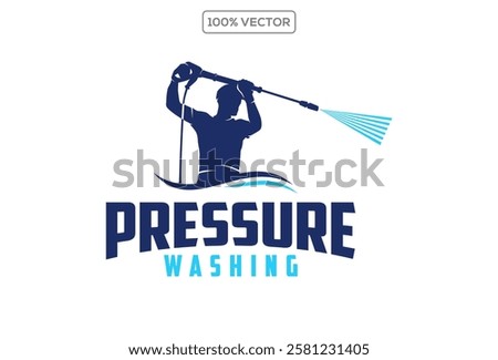 vector graphic of pressure power wash spray logo design