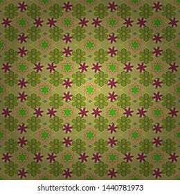 Vector graphic print. Delicate little flowers in yellow, gray and green colors. Small floral seamless pattern.