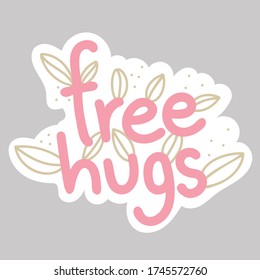 Vector graphic printable sticker cut file template of free hugs patch