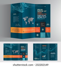 Vector graphic professional business brochure design for your company in blue color