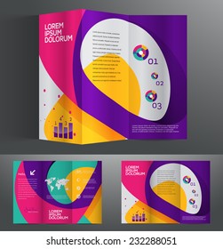 Vector graphic professional colorful business brochure for your company with 3D mockup