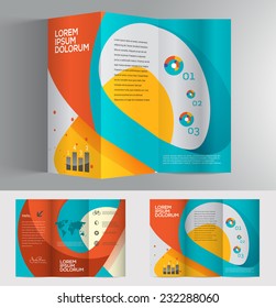 Vector graphic professional colorful business brochure for your company with 3D mockup