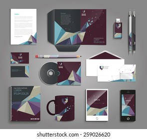 Vector graphic professional identity design for your company in vibrant colors with sample symbol