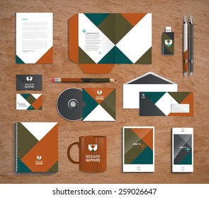 Vector graphic professional identity design for your company in vibrant colors with sample symbol