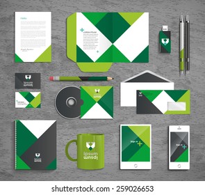 Vector graphic professional identity design for your company in vibrant colors with sample symbol