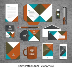 Vector graphic professional identity design for your company in vibrant colors with sample symbol