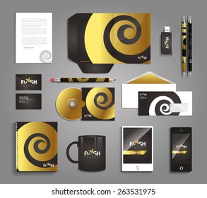 Vector graphic professional identity for your company, with useful elements in vibrant colors