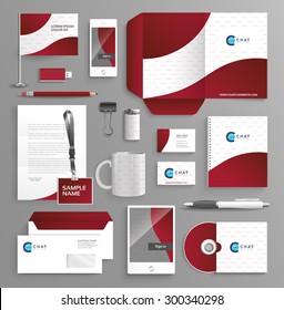 Vector graphic professional identity for your company, in vibrant colors, with useful elements