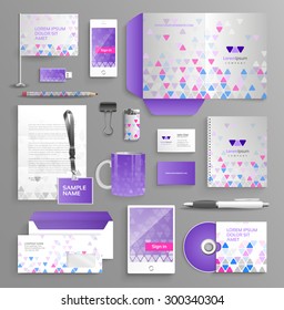 Vector graphic professional identity for your company, in vibrant colors, with useful elements