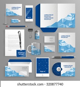 Vector graphic professional identity for your company, in vibrant colors, with useful elements