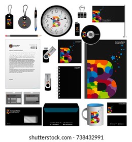 Vector graphic professional identity for your company, with useful elements and With color logo, sign B