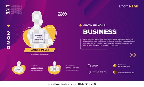 Vector graphic of Purple fluid background. Suitable for web banner, business webinar, seminar, Corporate Meeting, landing page, marketing webinar and many more