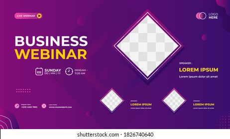 Vector graphic of Purple Geometric background. Suitable for web banner, business webinar, seminar, Corporate Meeting, landing page, wallpaper, poster and many more