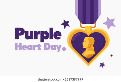 vector graphic of Purple Heart Day, ideal for Purple Heart Day celebration.
