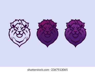 vector graphic of purple lion fit for logo