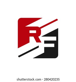 Vector graphic R and F letter symbol for your company