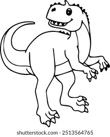 vector graphic Rajasaurus dinosaur is a genus of carnivorous theropod dinosaur from the Late Cretaceous period of India, black and white silhouette is good for coloring, learning media or education