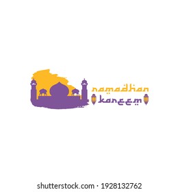 vector graphic of Ramadhan kareem good for ramadhan coming celebration. flat design. flyer design.flat illustration.