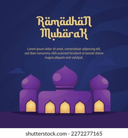 Vektorgrafik von ramadhan mubarak gut für willkommene ramadhan Feier. flaches Design. flyer design.flache Illustration.