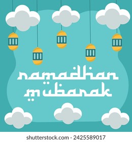 Vector gráfico de Ramadán Mubarak ideal para la celebración de Ramadán Mubarak.