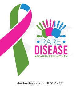 vector graphic of rare disease awareness month good for rare disease awareness month celebration. flat design. flyer design.flat illustration.