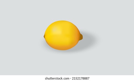 Vector graphic of realistic lemon illustration using yellow color scheme isolated on grey background. Suitable for making vegetable business or culinary promotion design