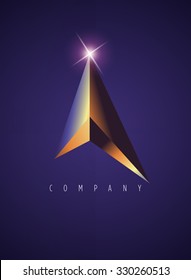 Vector graphic realistic metallic symbol with sample text