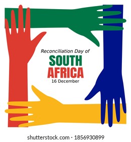 gráfico vectorial del día de la reconciliación de sudáfrica, un buen día para la reconciliación de la celebración de sudáfrica. diseño plano. diseño de volante.ilustración plana.