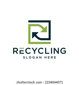 Vector graphic of recycling logo design template