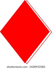 Vector graphic of a red diamonds playing card symbol with a red outline. One out a set of four playing card suits