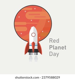 vector graphic of Red Planet Day good for national Red Planet Day celebration. flat design. flyer design.flat illustration.