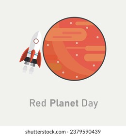 vector graphic of Red Planet Day good for national Red Planet Day celebration. flat design. flyer design.flat illustration.
