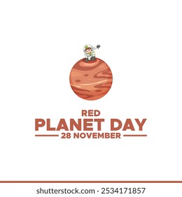 vector graphic of Red Planet Day good for national Red Planet Day celebration. flat design. flyer design.flat illustration.