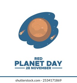 vector graphic of Red Planet Day good for national Red Planet Day celebration. flat design. flyer design.flat illustration.