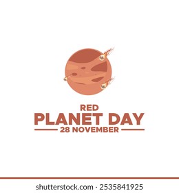 vector graphic of Red Planet Day good for national Red Planet Day celebration. flat design. flyer design.flat illustration.