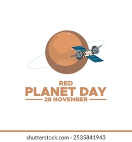 vector graphic of Red Planet Day good for national Red Planet Day celebration. flat design. flyer design.flat illustration.