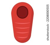 Vector graphic of red sleeping bag. Camp equipment illustration with flat design style. Suitable for poster or content design assets