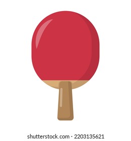 Vector graphic of red table tennis bat. Table tennis equipment illustration with flat design style. Suitable for poster or content design assets
