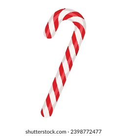 Vector graphic of red and white Christmas candy cane