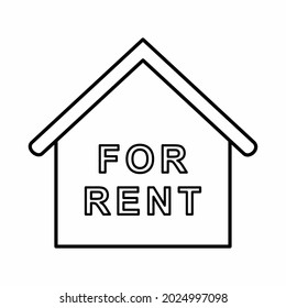Vector Graphic of For Rent House - Line Style - simple illustration. Editable stroke. Design template vector.outline style design.Vector graphic illustration