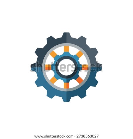 A vector graphic representation of a gear system, showcasing interconnected gears and vector artistry in a pinn edited visual.