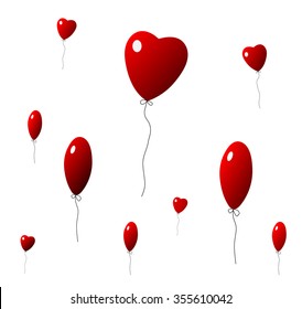 Vector Graphic Resource : The red heart balloons