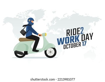 vector graphic of ride to work day good for ride to work day celebration. flat design. flyer design.flat illustration.
