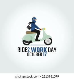 vector graphic of ride to work day good for ride to work day celebration. flat design. flyer design.flat illustration.