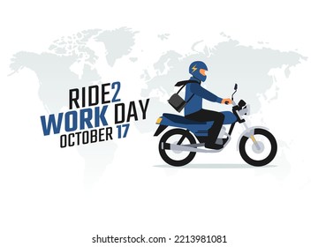 vector graphic of ride to work day good for ride to work day celebration. flat design. flyer design.flat illustration.