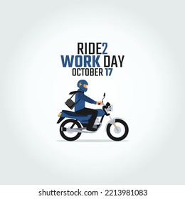 vector graphic of ride to work day good for ride to work day celebration. flat design. flyer design.flat illustration.