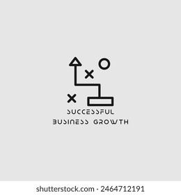 Vector graphic of a rising graph icon, illustration sign and symbol for business growth and analytics.
