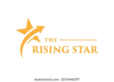 Gráfico vetorial do design do logotipo da estrela em ascensão com o conceito do símbolo da estrela abstrata e seta para cima para negócios, sucesso e marca de conquista